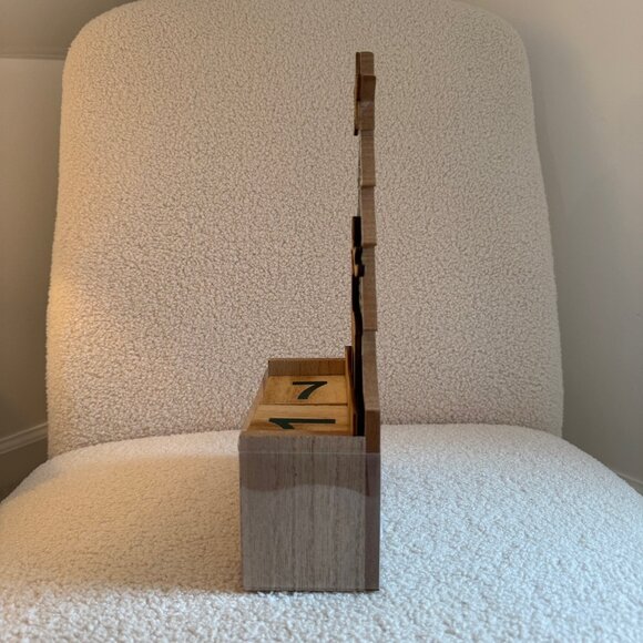 NEW! Christmas Countdown Tree Advent Calendar Wooden Block Set - Picture 2 of 3